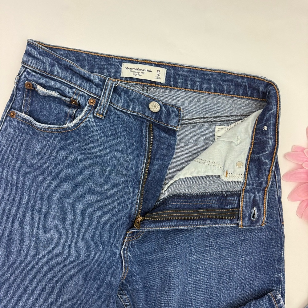 Abercrombie & Fitch The Vintage Flare High Rise Medium Dark Wash - Picture 8 of 13